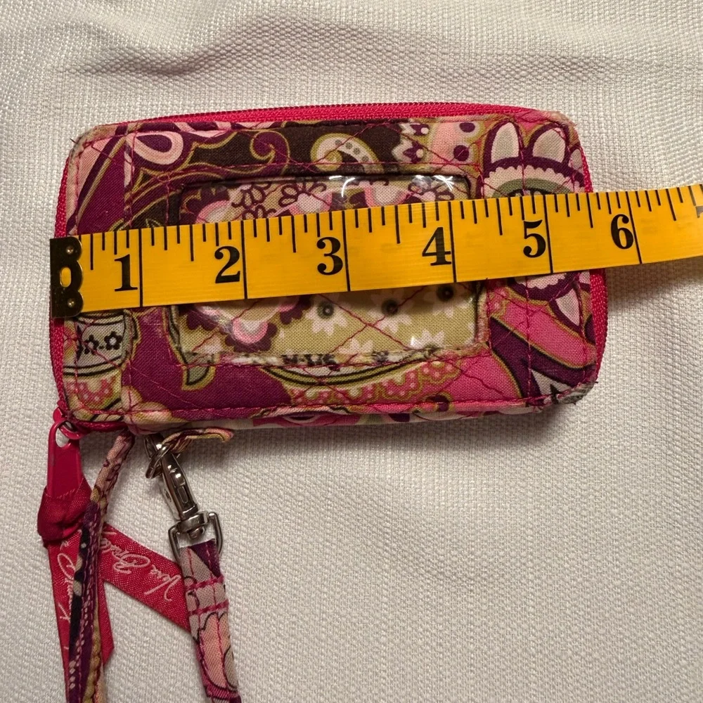 Vera Bradley Pink Floral Paisley Quilted Zip Wallet - Picture 6 of 9